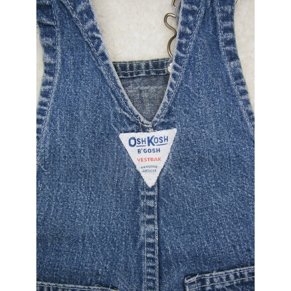 Vintage OshKosh B'Gosh Overalls Vestbak Genuine Shorts Denim Baby 3-6M USA - Picture 6 of 11